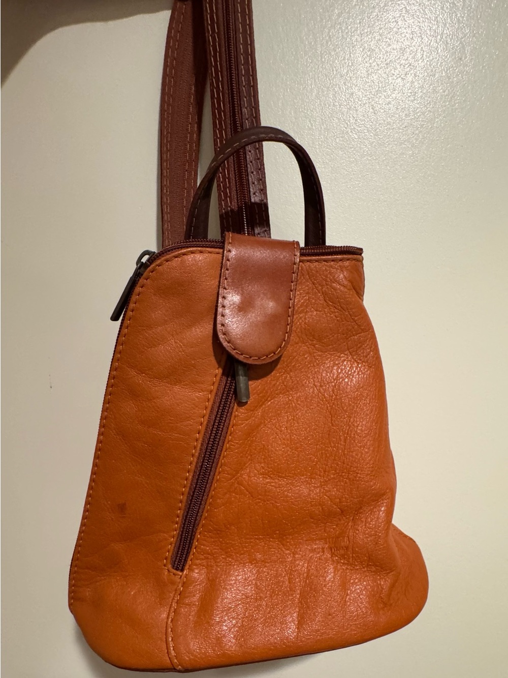 Vera Pelle Italian Leather Convertible Mini Backpack Bag - Easy DIY Restoration
